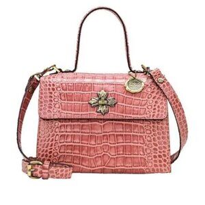 NWT Patricia Nash Ellora in Mauve Croc Embossed - Pink New Crossbody
